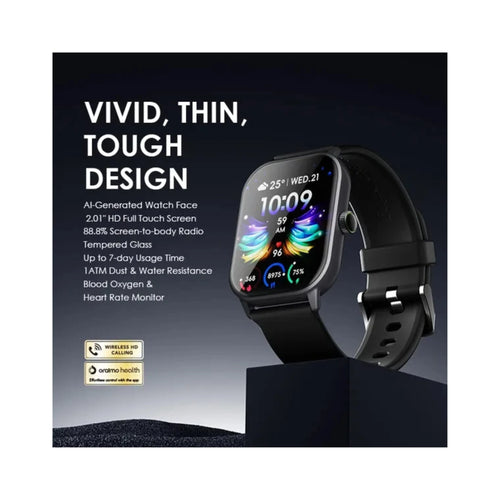 Oraimo Watch 5 2.01" HD Panda Glass 1ATM Smart Watch